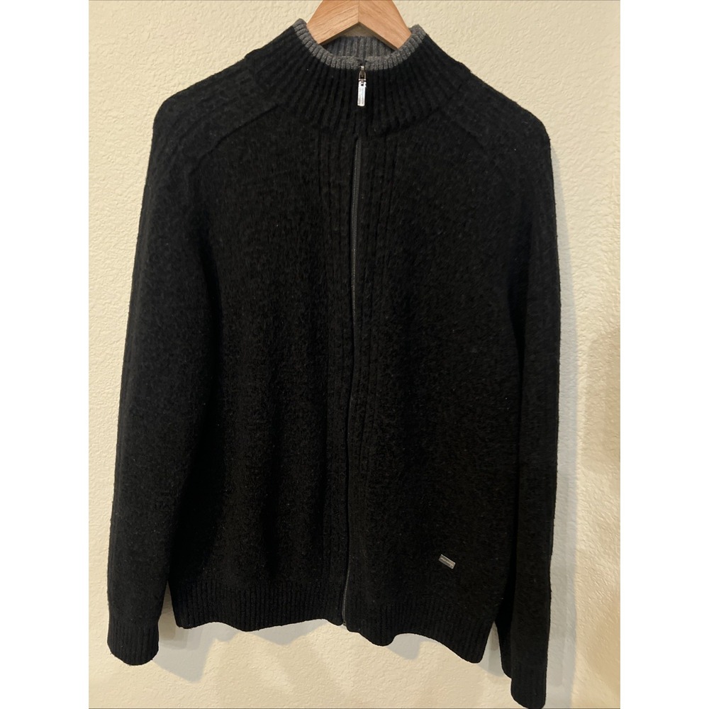 Paco Rabanne Paris BLACK Men's Full Zip  Sweater Jacket Size Medium